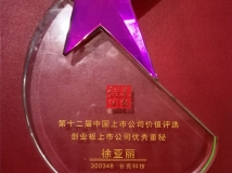 董秘徐亞麗女士榮獲“第十二屆中國創業板上市公司優秀董秘獎”